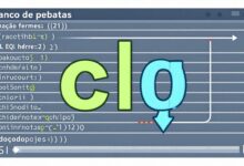 Uma representação visual de um banco de dados com linhas de código SQL brilhantes fluindo dele, simbolizando a criação de consultas eficientes.