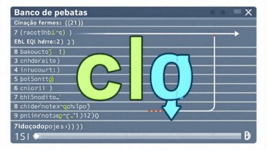 Uma representação visual de um banco de dados com linhas de código SQL brilhantes fluindo dele, simbolizando a criação de consultas eficientes.